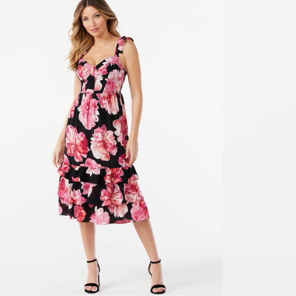 Sofia Jeans by Sofia Vergara Women's Bustier Midi Sundress NEW